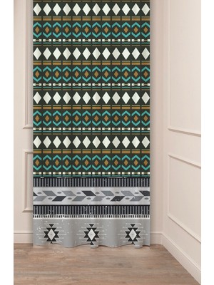 Greendecor Otantik, Anadolu, Etnik Desenli Özel Tasarım Dijital Baskılı (Tek Kanat) Modern Şık Fon Perde