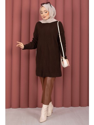 RAF Vinea Baklava Desen Triko Kazak Kahve