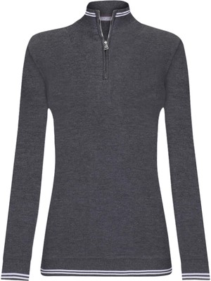 Felix Hardy Kadın Yarım Fermuar Kazak - Antrasit