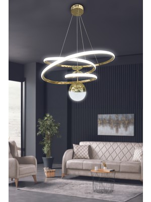 Normadia Eylül Tek Toplu 3 mt LED Salon ve Oturma Odası Avizesi