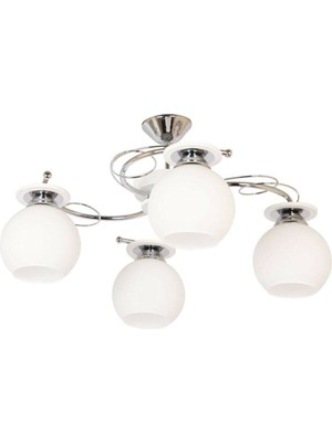 Normadia Modern 4'lü Beyaz Cam Avize, Salon, Mutfak ve Yatak Odası Için Şık Tasarım