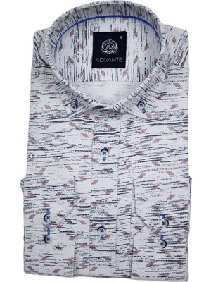 Advante Erkek Silim Fitt Çizgili Uzun Kol Gömlek BGL-ST02982