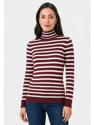 Felix Hardy Kadın Balıkçı Yaka Triko Kazak - Bordo