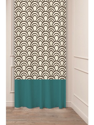 Greendecor Mandala Bohem Geometrik Çizgi Etnik Antika Desen Özel Tasarım Dijital Baskılı (Tek Kanat) Fon Perde