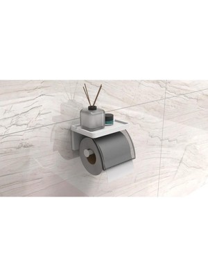 Mutfak Köşesi Yapışkanlı Kapaklı Tuvalet Kağıdı Askısı Banyo Tuvalet Kağıtlığı Aparatı Peçetelik Organizer Plastik