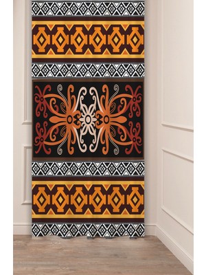 Greendecor Otantik, Anadolu, Etnik Desenli Özel Tasarım Dijital Baskılı (Tek Kanat) Modern Şık Fon Perde