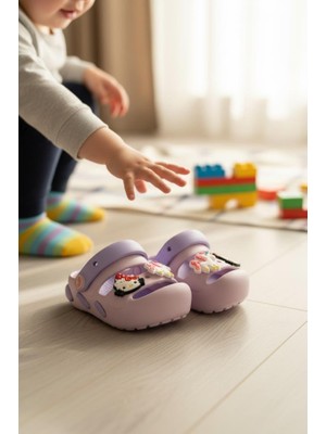 Akınalbella Sevimli Figürlü Ortopedik Tabanlı Çocuk Sandalet & Terlik-Kaymaz Taban Yazlık Plaj Burun Korumalı