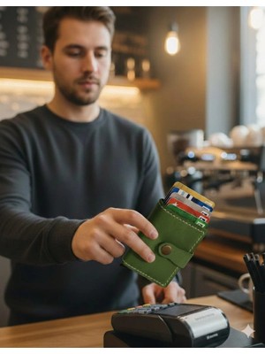 Otohousse Hakiki Deri Mekanizmalı Akıllı Cüzdan Kartlık