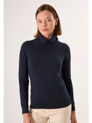 Felix Hardy Kadın Balıkçı Yaka Triko Kazak - Lacivert