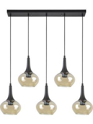 Normadia Modern 5'li Bal Camlı Avize, Şık Cafe ve Mutfak Aydınlatması