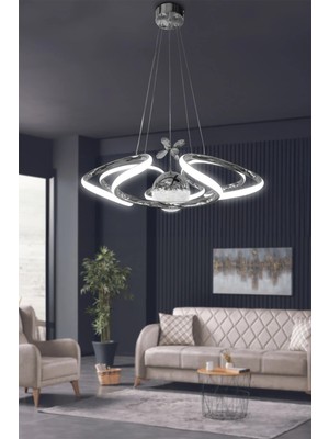 Normadia Modern 4 Kollu Dron Sarkıt Avize, 3 Renk, Krom, Kumandasız, Şık Tasarım