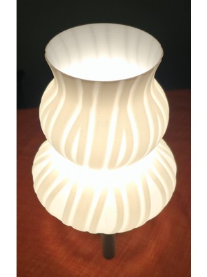 Dekoratif 3D Pla Baskı Modern Tasarımlı Abajur V9