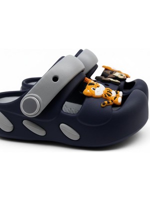 Akınalbella Sevimli Figürlü Ortopedik Tabanlı Çocuk Sandalet & Terlik-Kaymaz Taban Yazlık Plaj Burun Korumalı