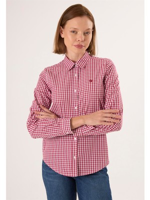 Felix Hardy Kareli Uzun Kollu Gömlek - Bordo