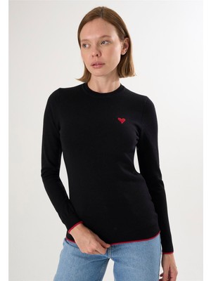 Felix Hardy Kadın Bisiklet Yaka Triko Kazak - Siyah