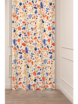 Greendecor Mandala Bohem Geometrik Çizgi Etnik Antika Desen Özel Tasarım Dijital Baskılı (Tek Kanat) Fon Perde