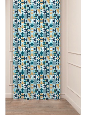 Greendecor Otantik Anadolu Motifleri Eski Antik Desenli Özel Tasarım Dijital Baskılı (Tek Kanat) Şık Fon Perde