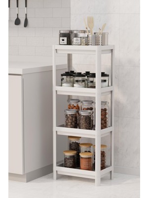 Mutfak Köşesi Vesken 4 Katlı Mutfak Banyo Dolabı Raf Ünitesi