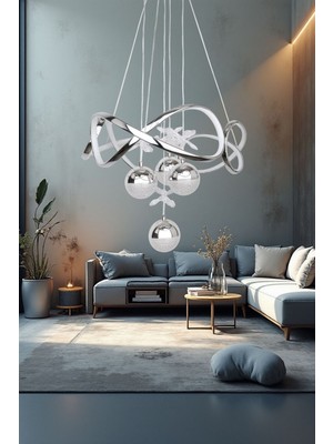 Normadia 3 Renk Yanabilen Modern Ledli 4'lü Avize Seti, Şıklık ve Işık Dolu