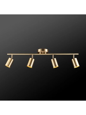 Normadia Modern 4'lü Metal Eskitme LED Spot Avize, Günışığı Ampullü