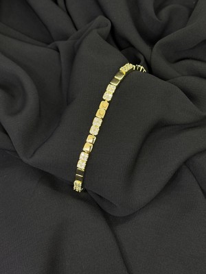 14K Gold Renk Kaplama cm Ezme Zirkon Bileklik
