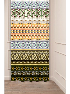 Greendecor Otantik, Anadolu, Etnik Desenli Özel Tasarım Dijital Baskılı (Tek Kanat) Modern Şık Fon Perde