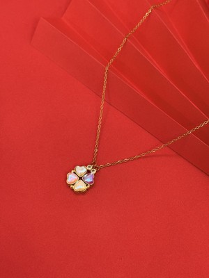 Açılır Kalp Yonca Gold Kolye