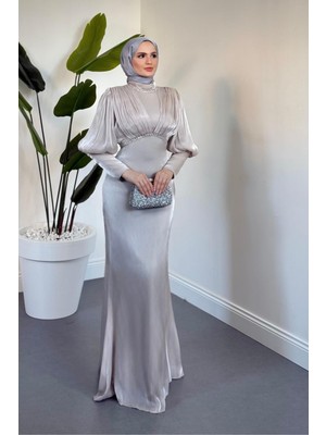 Merven Akyüz Ombrella Balon Kol Jan Jan Kumaş Abiye Taş