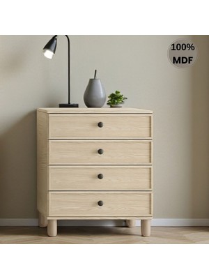 Flances Piano 4 Çekmeceli Mdf Şifonyer