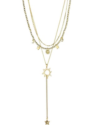 Klips Toptan Güneş Objeli Charm Kolye