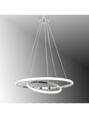 Normadia 40/50 Krom Alüminyum Parlak Kasa Ledli Modern Avize
