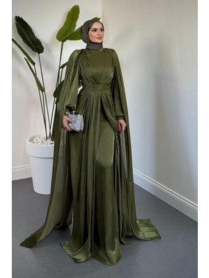 Merven Akyüz Olivera Pelerinli Janjan Abiye Haki