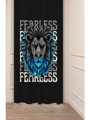 Greendecor Aslan Arslan Kral Padişah Leon Güç Leo Özel Tasarım Dijital Baskılı (Tek Kanat) Modern Şık Fon Perde