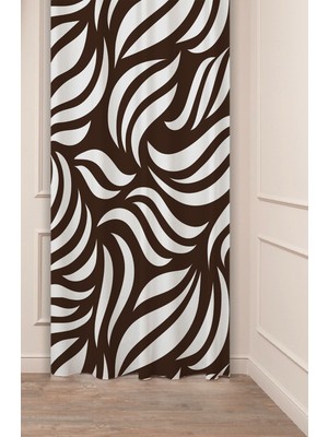 Greendecor Siyah Beyaz Leopar Desenli Özel Tasarım Dijital Baskılı (Tek Kanat) Modern Şık Fon Perde