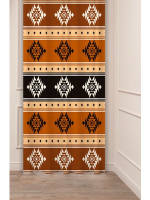 Greendecor Otantik, Anadolu, Etnik Desenli Özel Tasarım Dijital Baskılı (Tek Kanat) Modern Şık Fon Perde