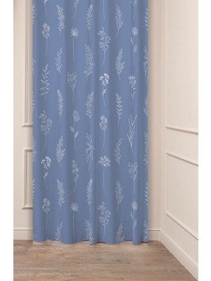 Greendecor Çiçekler Yaprak Papatya Pastel Bohem Özel Tasarım Dijital Baskılı (Tek Kanat) Bej Krem Şık Fon Perde