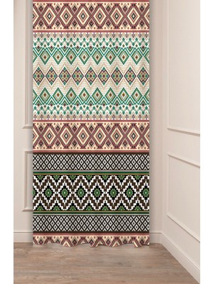 Greendecor Otantik, Anadolu, Etnik Desenli Özel Tasarım Dijital Baskılı (Tek Kanat) Modern Şık Fon Perde