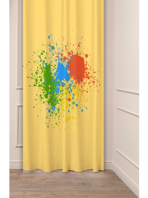 Greendecor Mandala Bohem Geometrik Çizgi Desenli Özel Tasarım Dijital Baskılı (Tek Kanat) Modern Şık Fon Perde