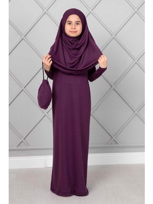 Md Tesettür Çocuk Namaz Elbisesi Mor