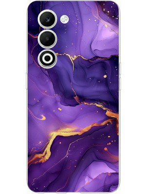 TechTree Oppo A5 4g Uyumlu Ametist Taşı Mor Mermer Baskılı Silikon Kılıf