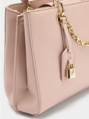 Parfois Dokulu ve Çıkabilir Charm Aksesuarlı Tote Çanta