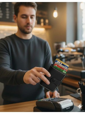 Otohousse Hakiki Deri Mekanizmalı Akıllı Cüzdan Kartlık