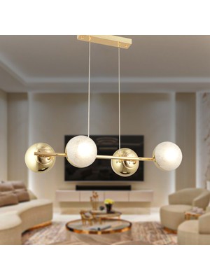 Normadia Modern 4'lü Gold Avize, Mutfak, Yatak Odası ve Salon Için Şık Aydınlatma