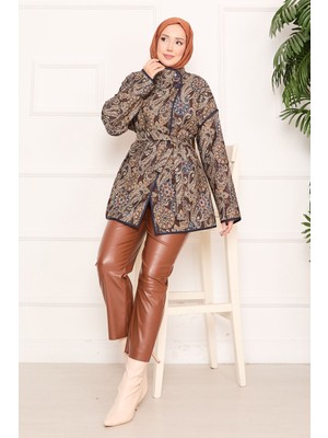 Md Biyeli Etnik Desen Kapitone Ceket 16