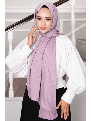 EB Kare Desen Şal Pudra