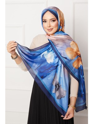 Msc Retro Çiçek Desenli Tesettür Şal -10