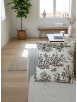 Apcasa Decor Kırlent Vintage Desen Kahverengi