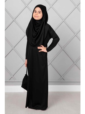 Md Tesettür Çocuk Namaz Elbisesi Siyah