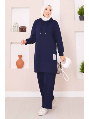 Nz Relax Armalı Kapüşonlu Tesettür İkili Takım Lacivert