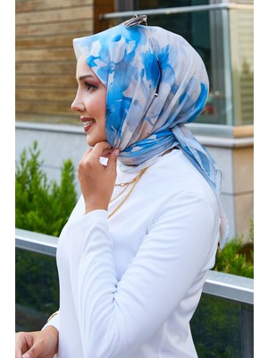 Msc Çiçek Desenli Eşarp Taş